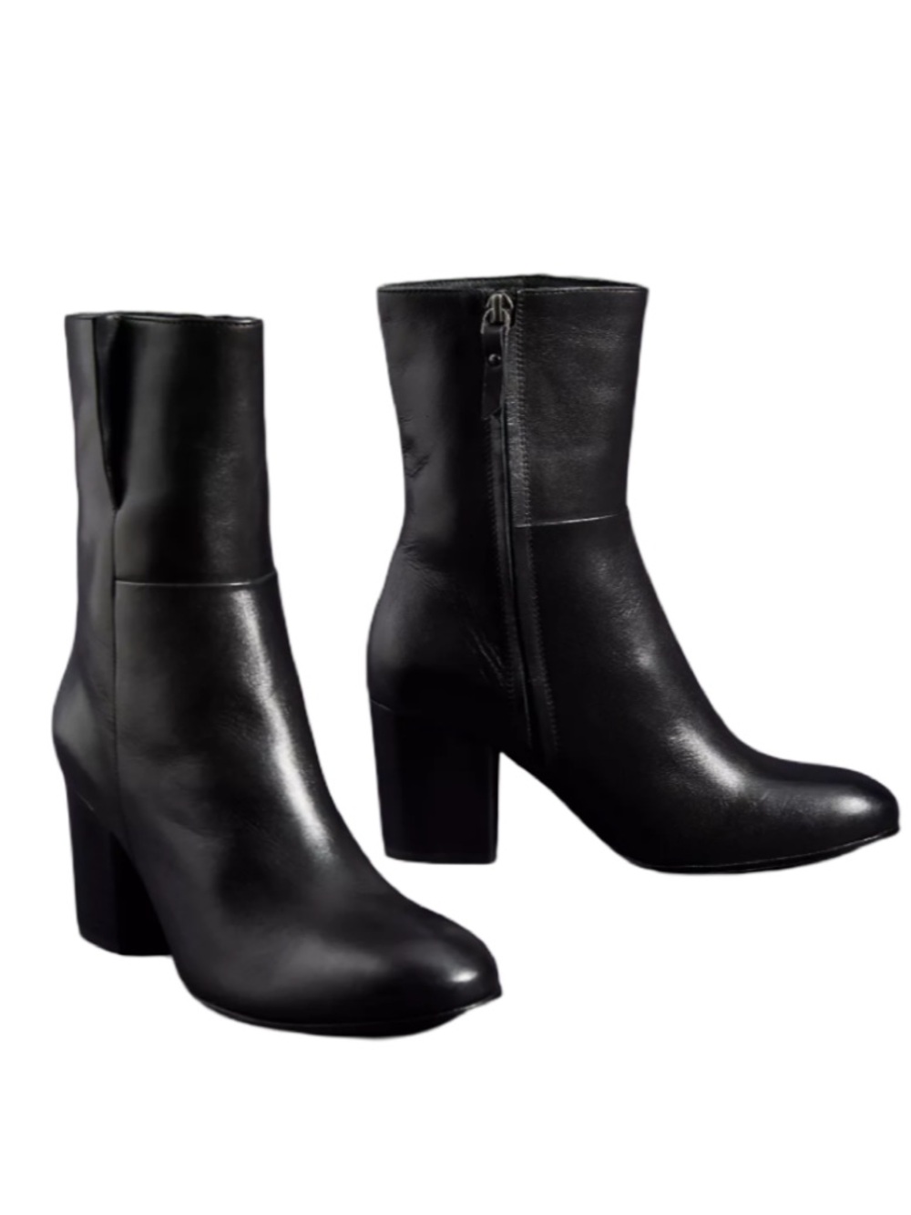 Seychelles Wild Ride Mid Calf Heeled Ankle Leather Boots - Black Size 7
